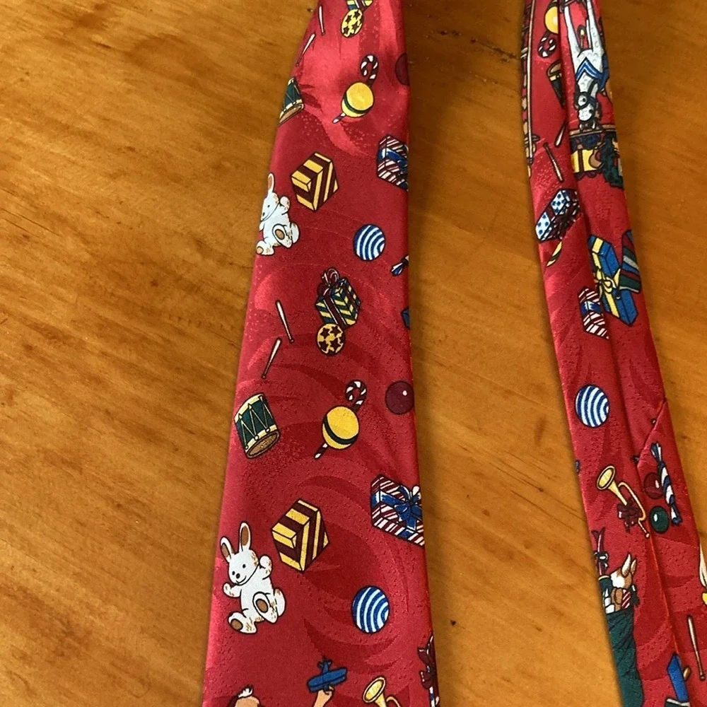 90s Nostalgia Mens Christmas Santa Claus‎ Toy Sack Handmade Holiday Necktie Tie